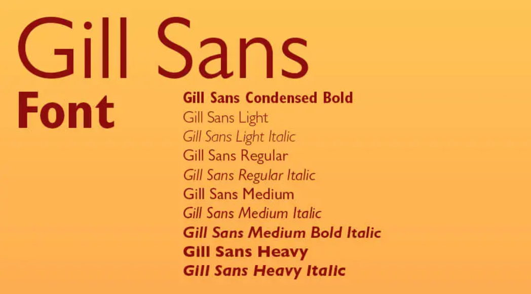 gill sans book fonts