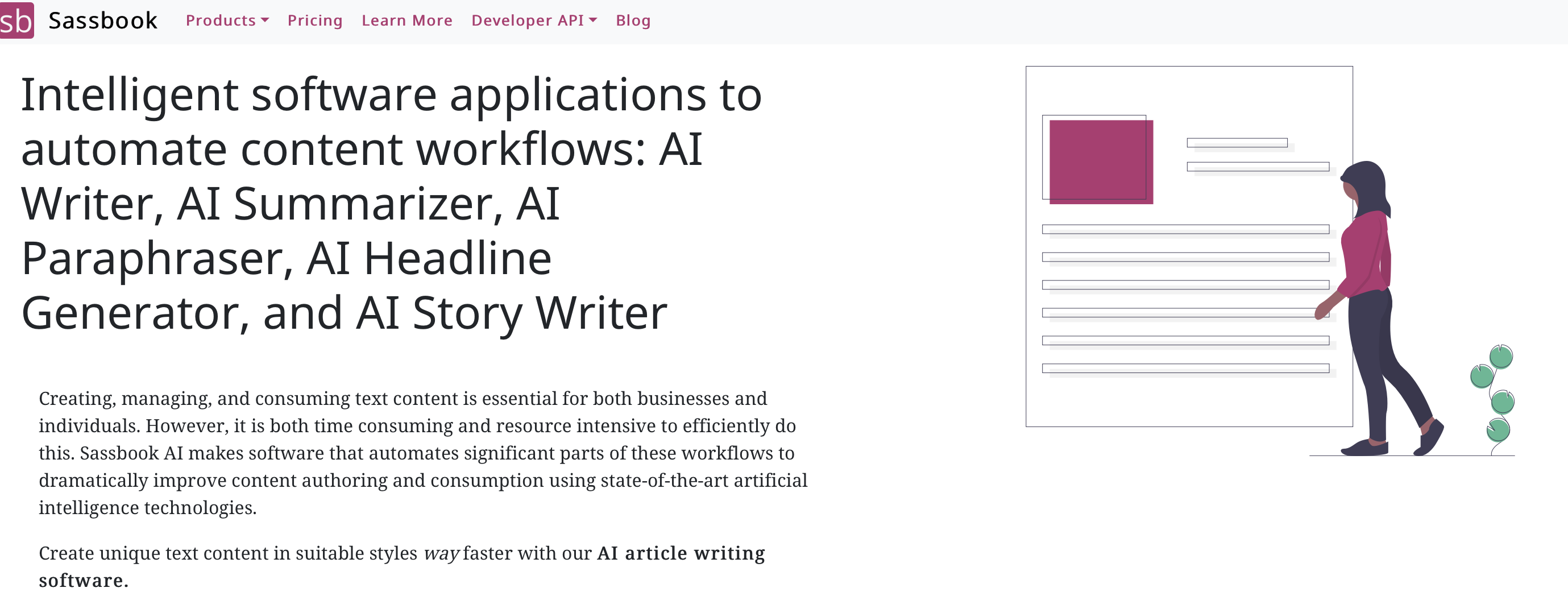 ai writing tools sassbook