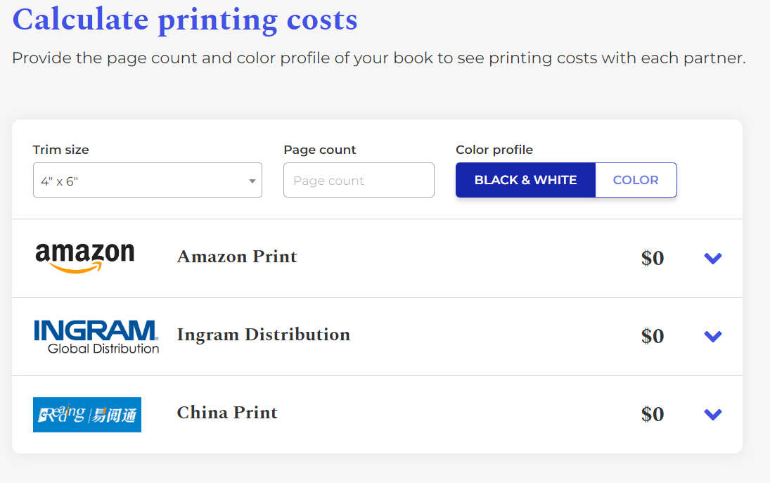 print-on-demand printing costs publishdrive