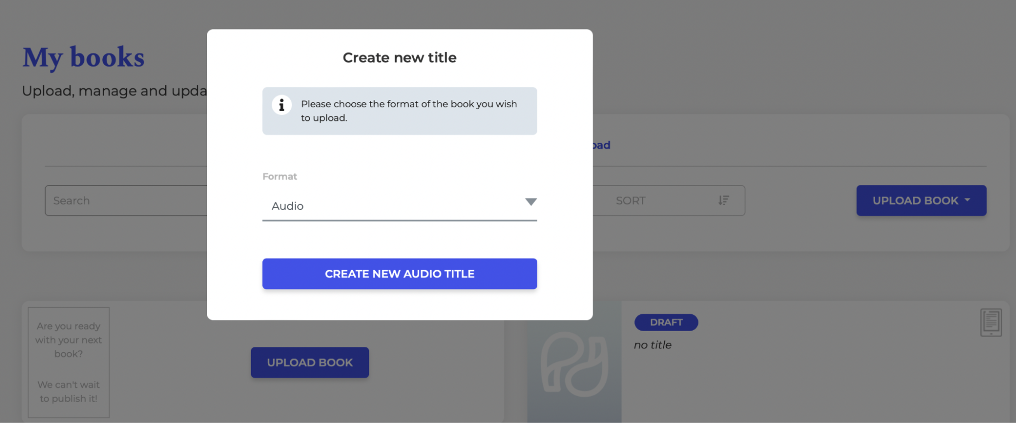 create audiobook  file in publishdrive