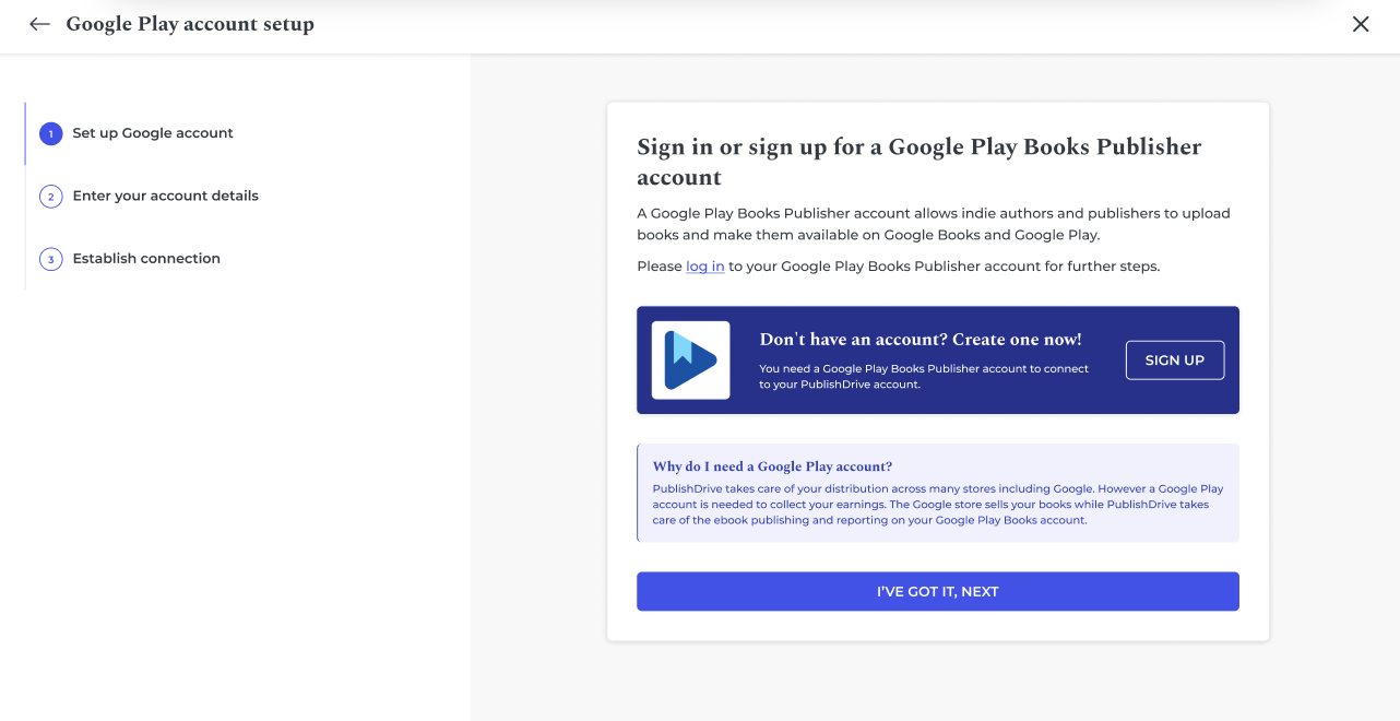 Google Play Signup Process