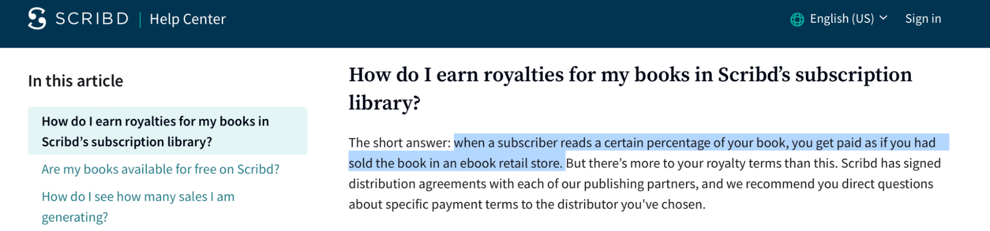 how does scribd pay the authors