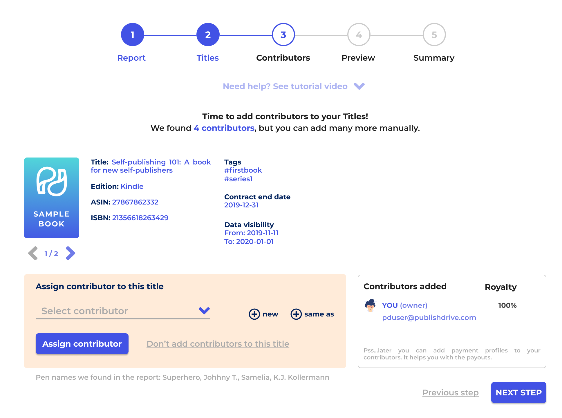 add contributors to royalty splitting