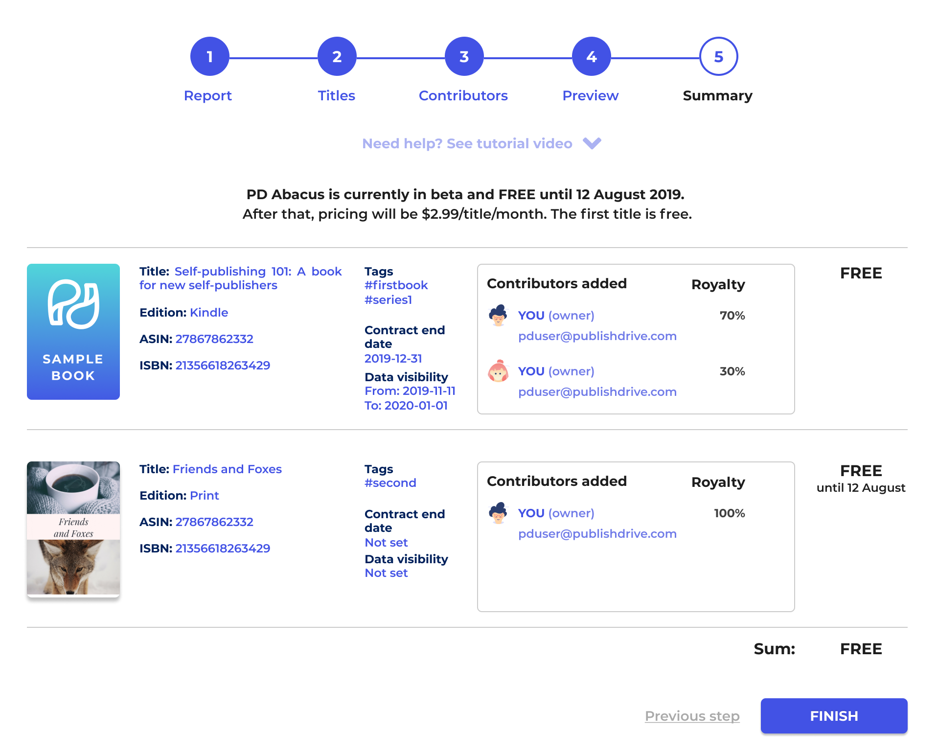 review import summary royalty split