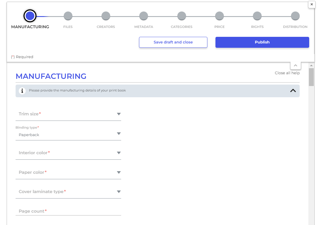 manufacturing details print-on-demand