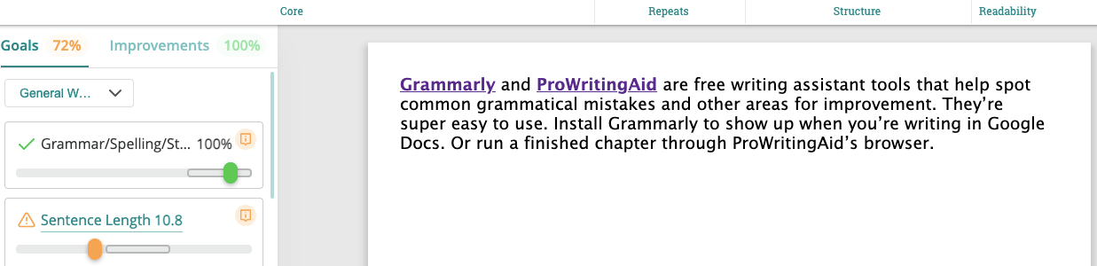 Use ProWritingAid to edit your manuscript