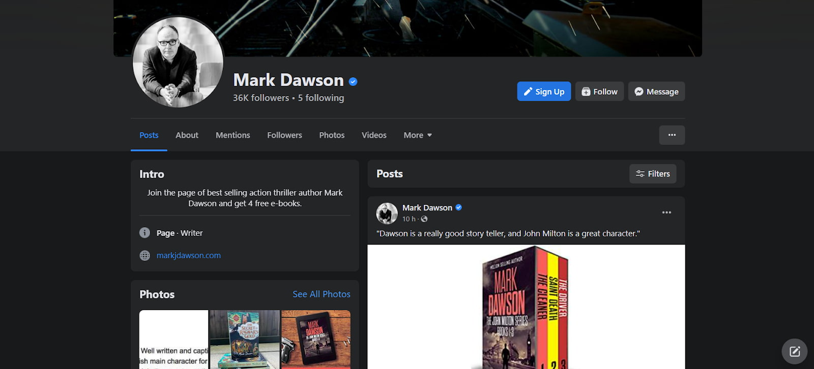 mark dawson facebook author page