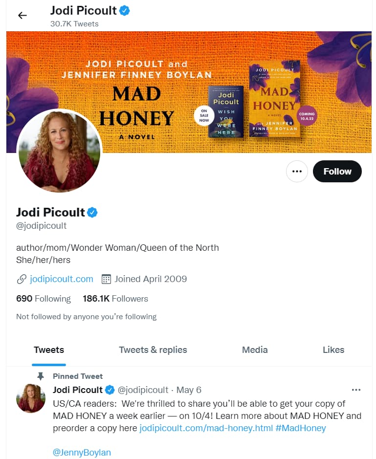 jodi picoult author on twitter