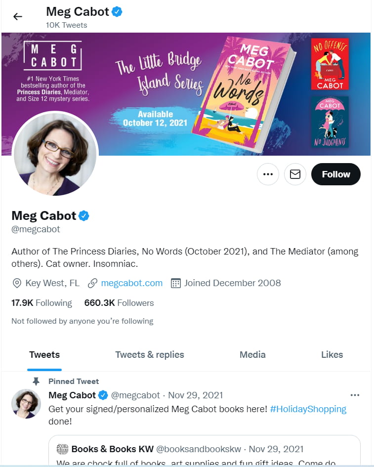 meg cabot author on twitter