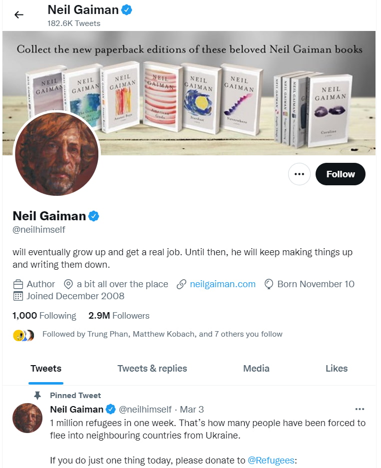 neil gaiman author on twitter