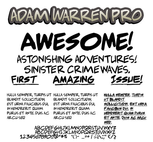 adam warren comic book font