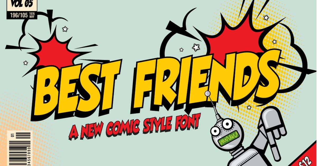 best friends comic font