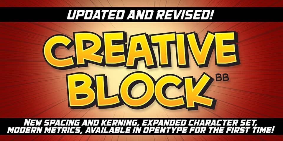 creative block comic font