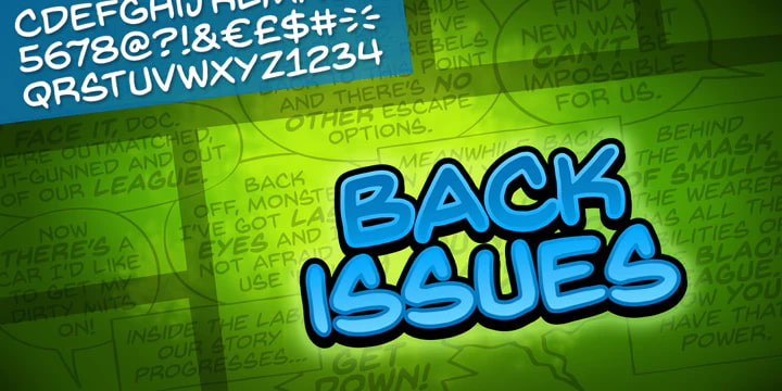 back issue comic font