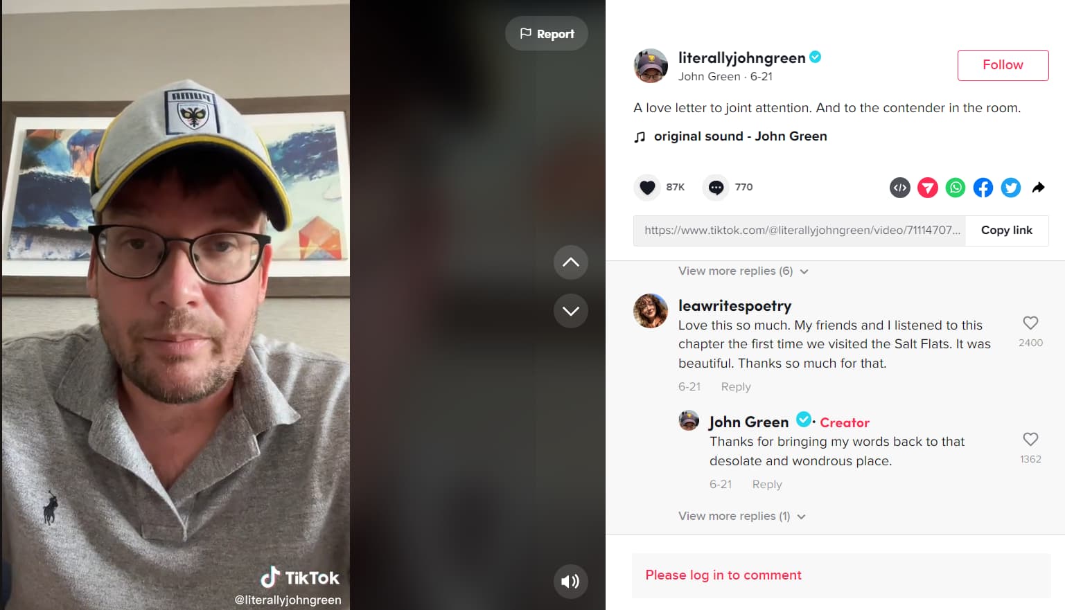 john green author on tiktok 