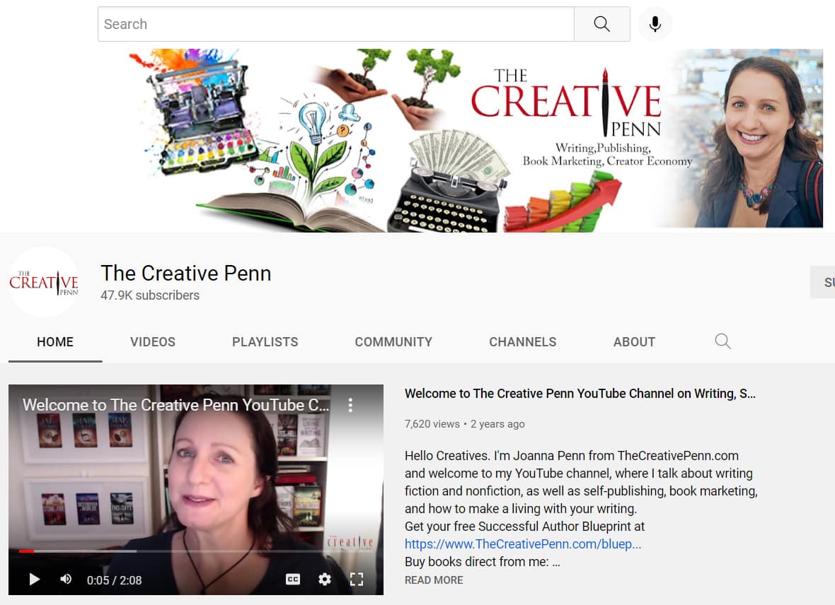 the creative penn youtube account