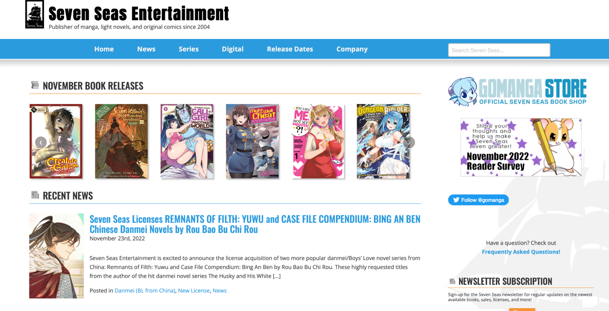 Seven Seas Entertainment graphic novel publisher