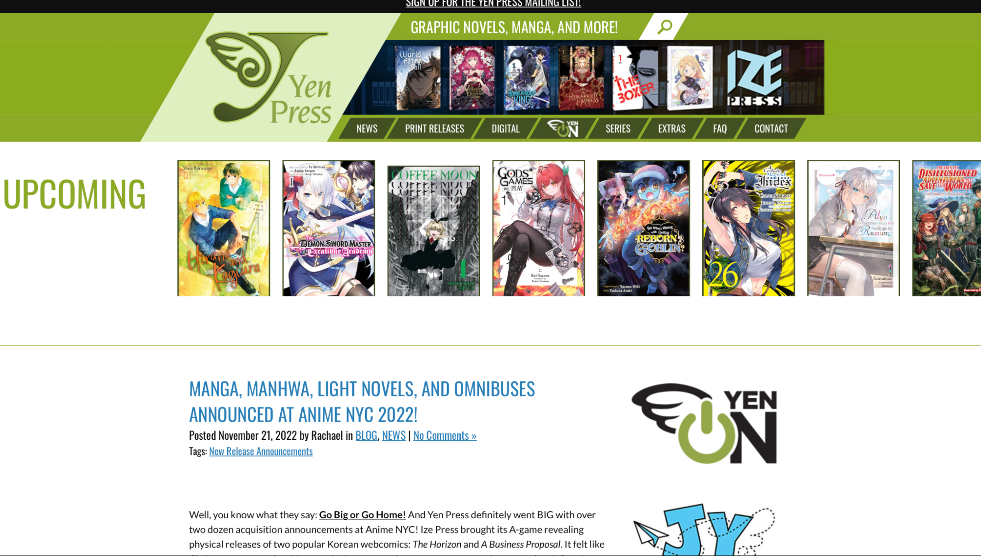 yen press graphic novel publishers