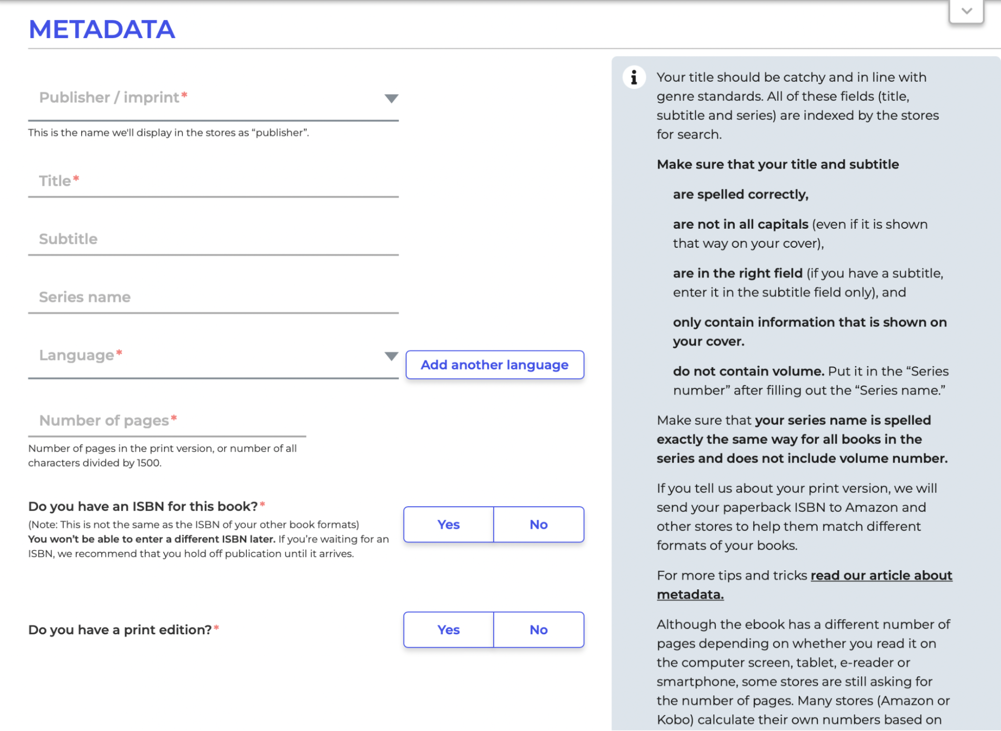 metadata publishdrive pre-orders