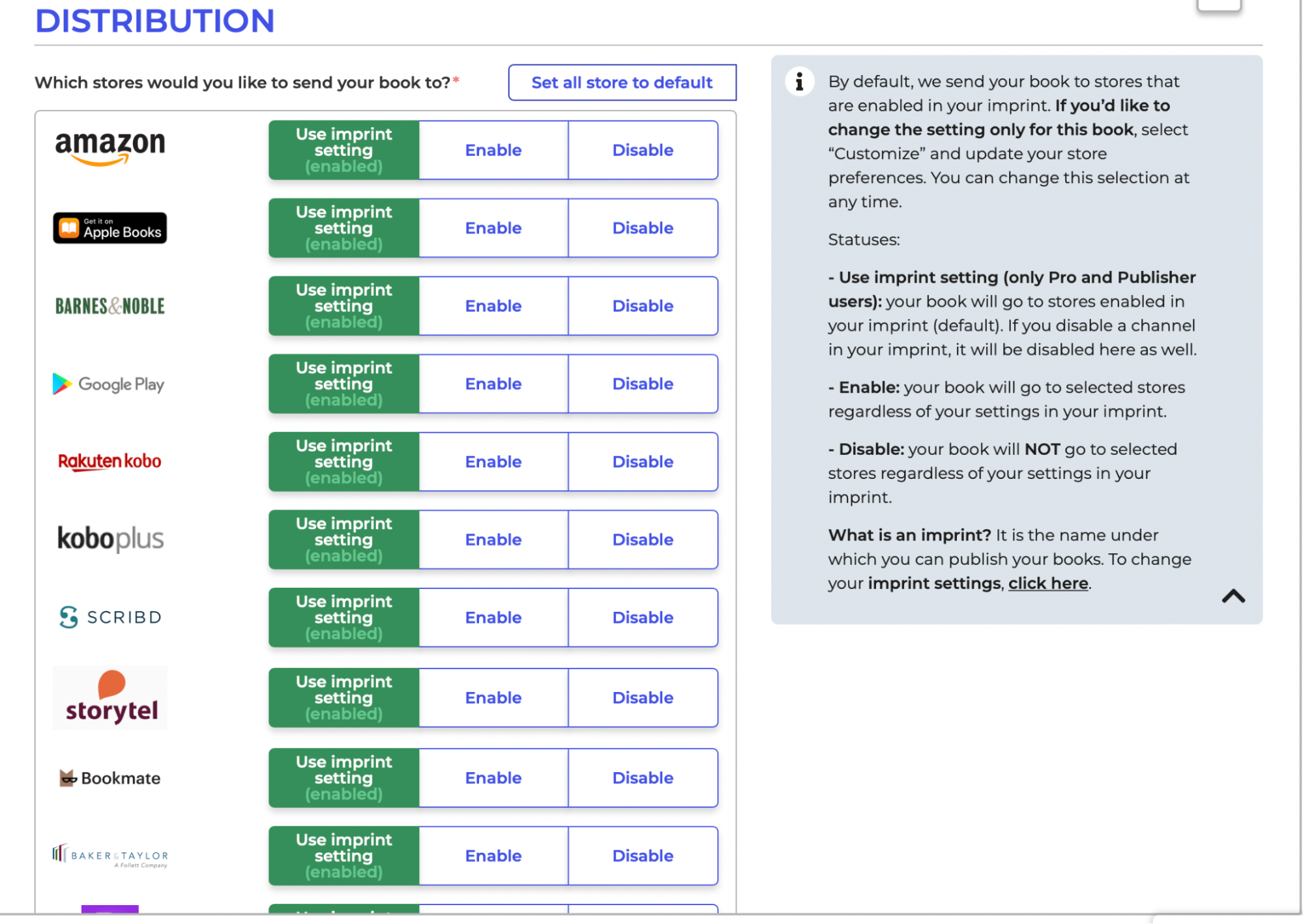 select the stores publishdrive