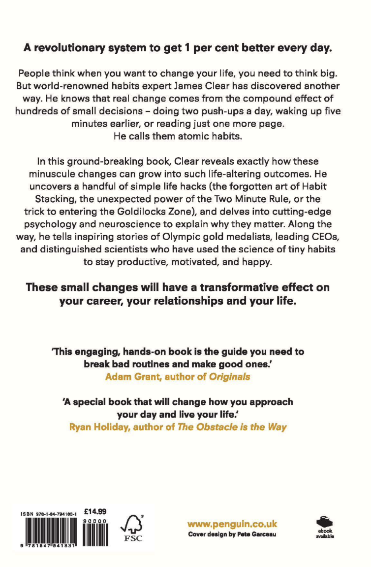 book blurbs atomic habits