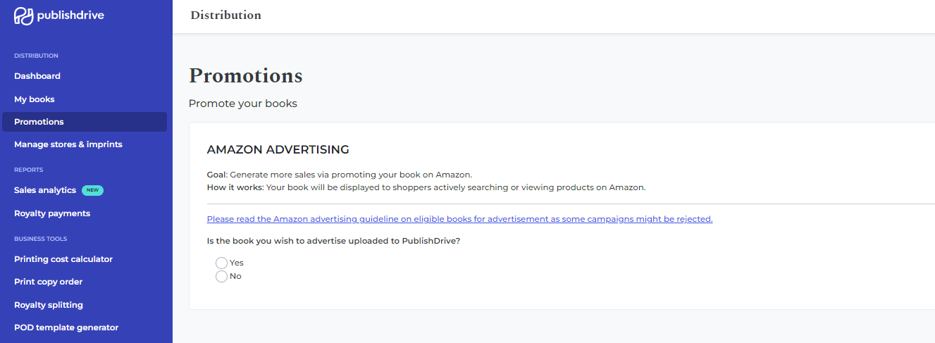 amazon ads tool publishdrive