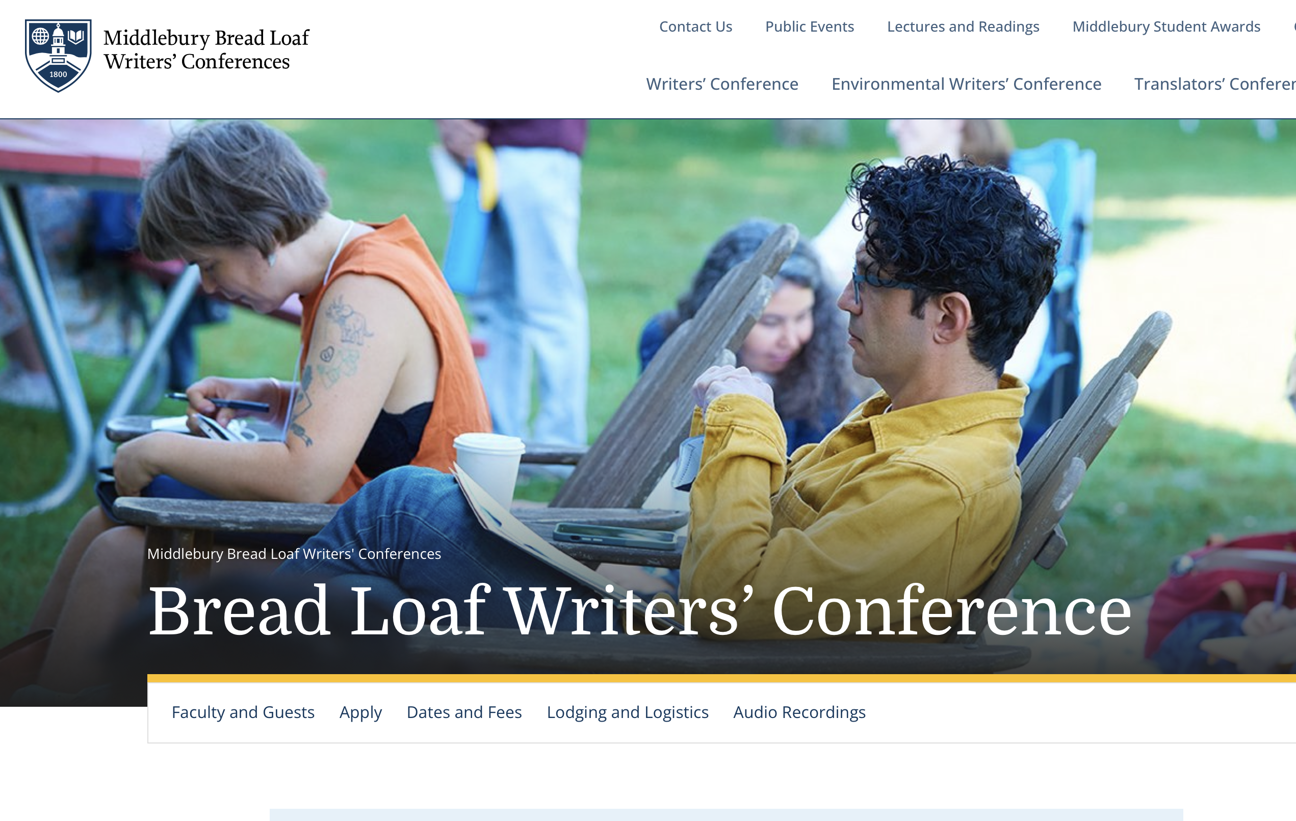 author conferences bread loaf writers