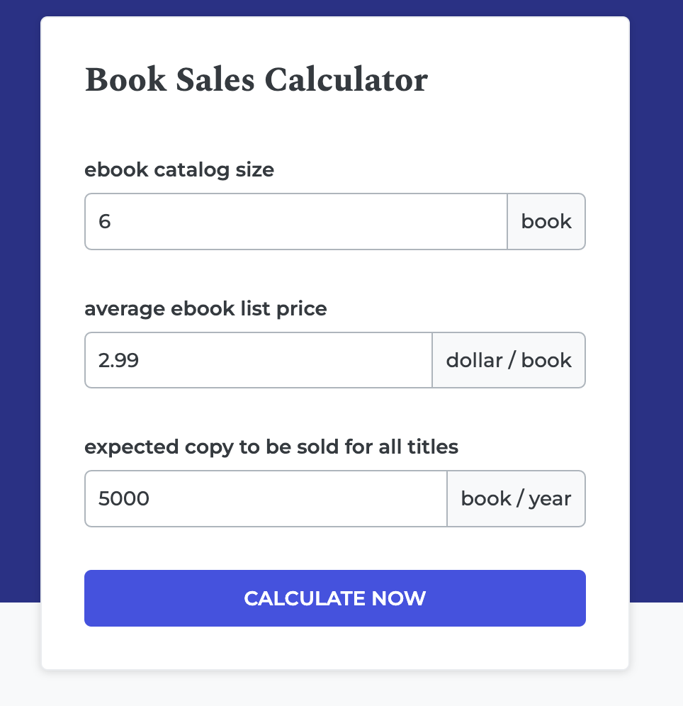 book sales calculator PublishDrive