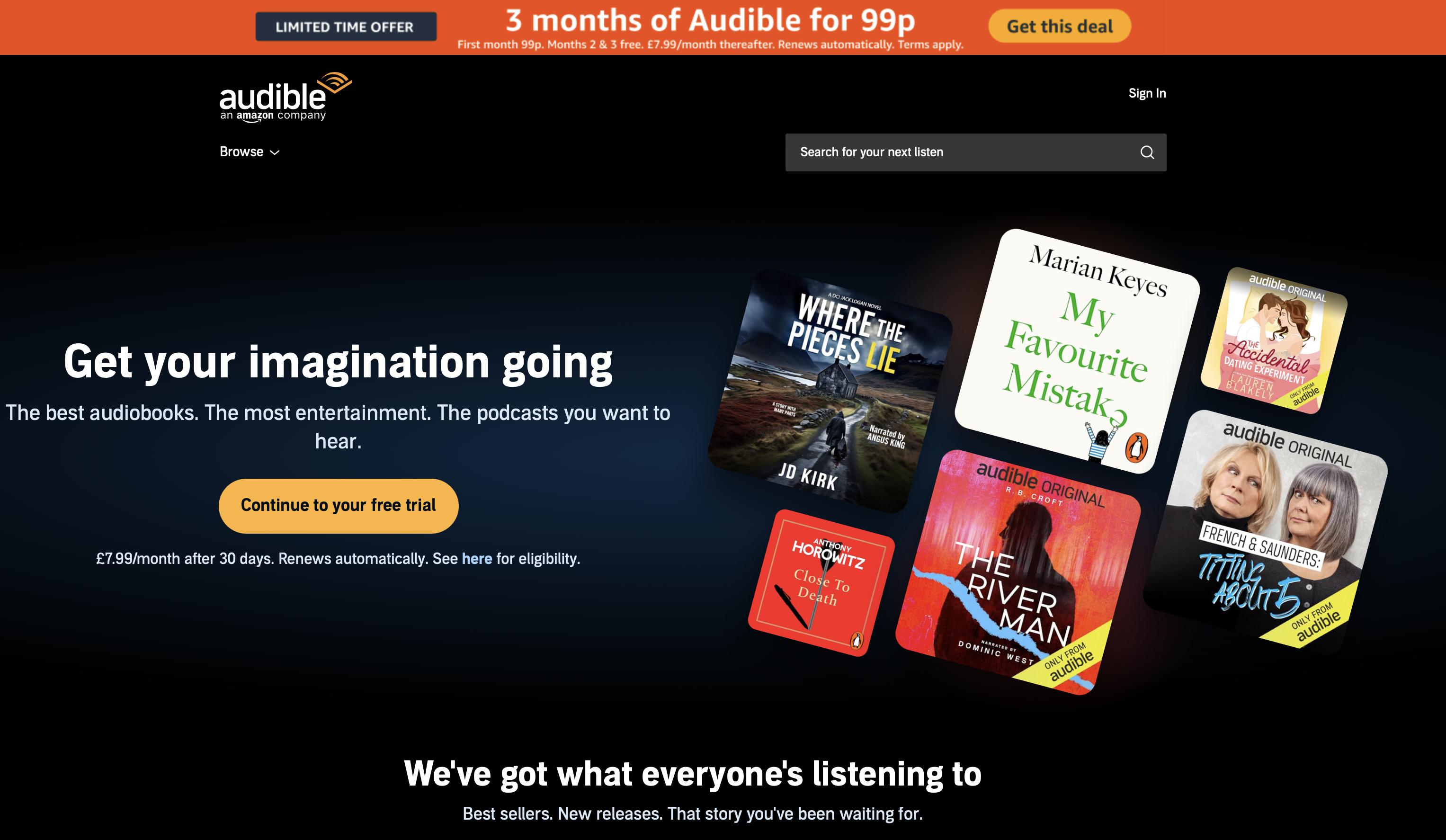 best audiobook subscription services audible