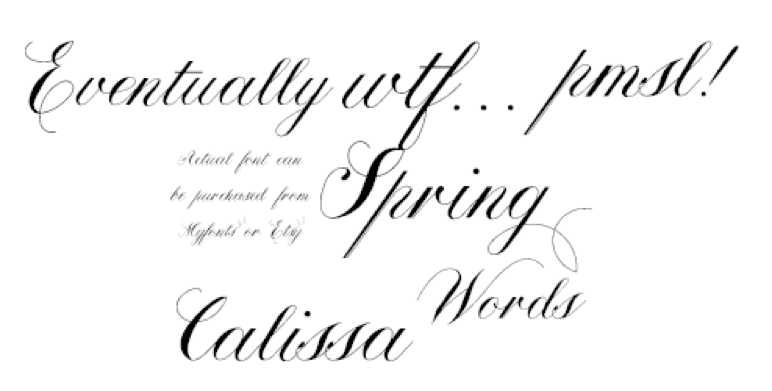 Calissa font with ligatures