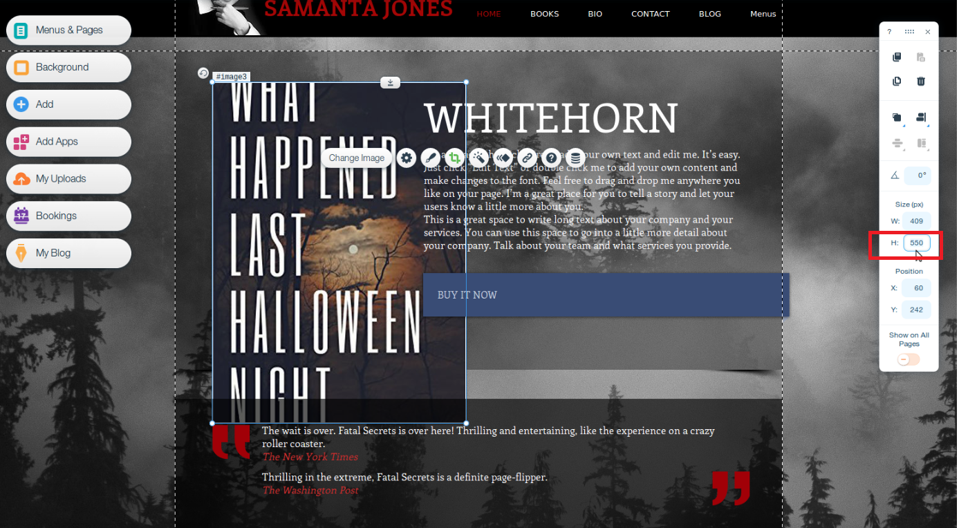 author website wix